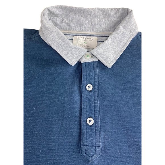 Linksoul Mens XL Navy Blue Polo Pullover Sweatshirt Long Sleeve Golf Long-Sleeve - Picture 3 of 8